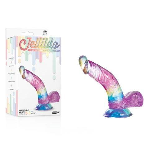 Excellent Power Jellido Clear Coloured 14 cm Curved Realistic Jelly Dildo - Realistic Dildos