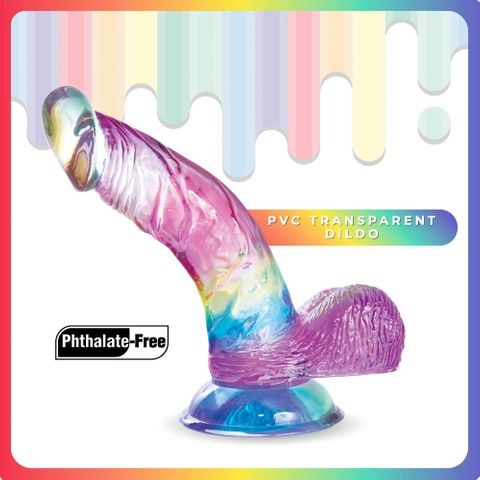 Excellent Power Jellido Clear Coloured 14 cm Curved Realistic Jelly Dildo - - Realistic Dildos