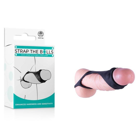 Excellent Power Strap The Balls Cock Strap with Ball Stretcher Black - Ball and Cock Toys
