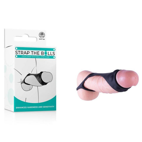 Excellent Power Strap The Balls Cock Strap with Ball Stretcher Black - Ball and Cock Toys
