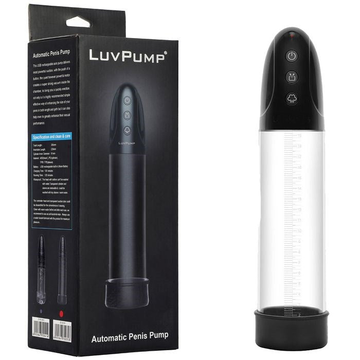 LuvPump USB Rechargeable Automatic Penis Pump Clear - Penis Pumps And Stretchers