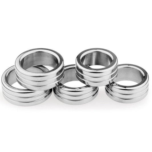 BDStyle 2 Piece Heavy Duty Stainless Steel Cock Ring Set - Steel Cock Rings