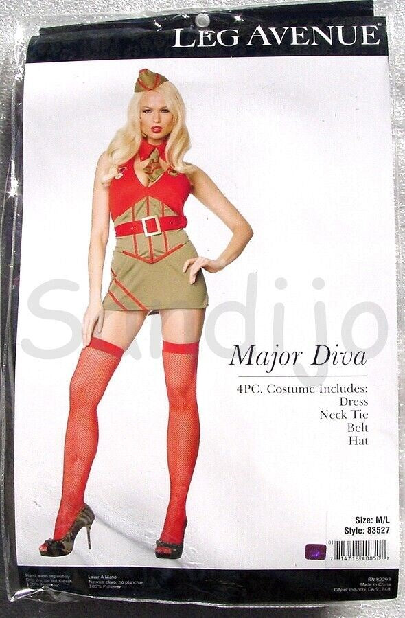 Leg Avenue Sexy Major Diva Military 4 Piece Adult Womens Costume - - Fancy Dress Ups