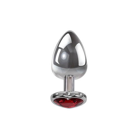 Adam and Eve Metallic Gen Butt Plug with Heart Gem Base - Butt Plugs
