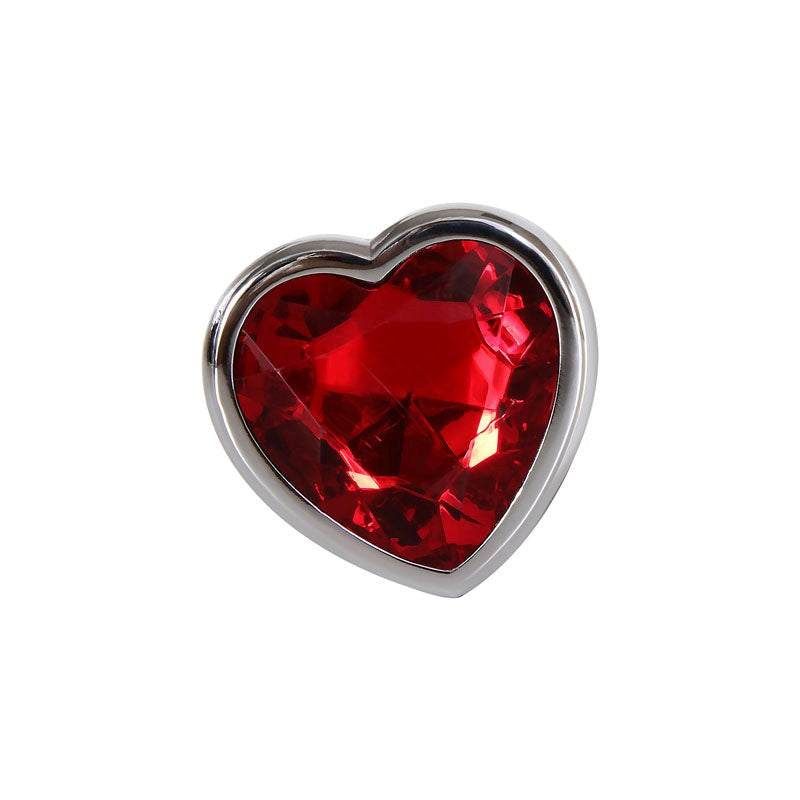 Adam and Eve Metallic Gen Butt Plug with Heart Gem Base - - Butt Plugs