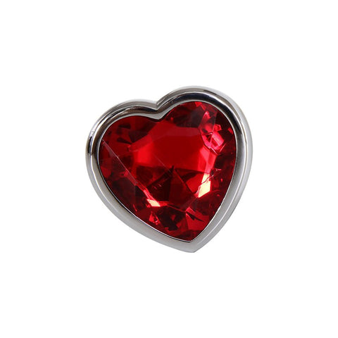 Adam and Eve Metallic Gen Butt Plug with Heart Gem Base - Butt Plugs