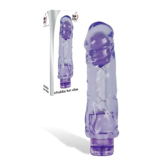 Adam and Eve Chubby Fun Vibe Thick Vibrating Dildo Purple - Vibrating Dildos