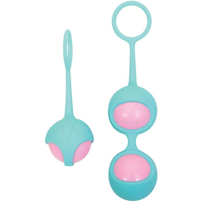 Adam and Eve Eves 2 Piece Kegel Training Set Teal/Pink - Love Eggs and Kegel Exercisers
