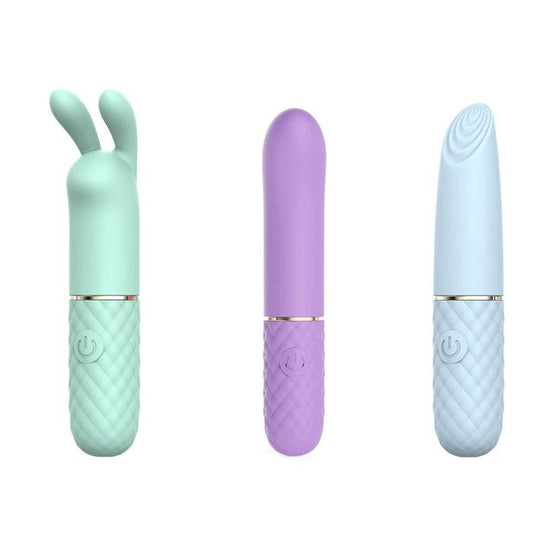Adam and Eve TRIPLE PLEASURES Coloured USB Rechargeable Bullet Vibrators - Bullet Vibrators