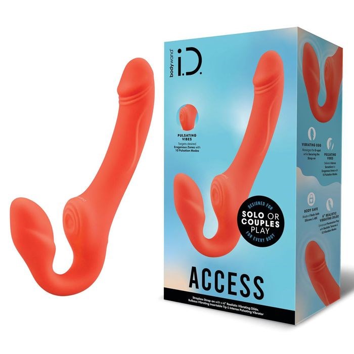 Bodywand ID Access USB Rechargeable Strapless Strap-On Orange - Strap On Sextoys