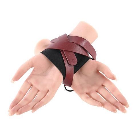 Sportsheets S&M Exs & Ohs Cross BDSM Cuffs Restraints Red/Black - Cuffs And Restraints