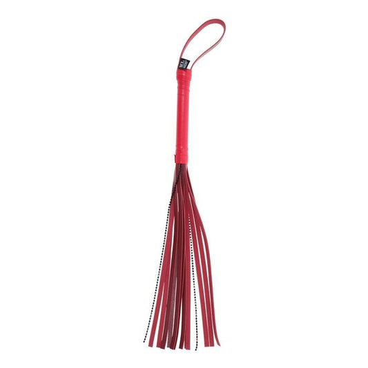 Sportsheets S&M Exs & Ohs Crystal BDSM Flogger Whip Red - Whips And Crops