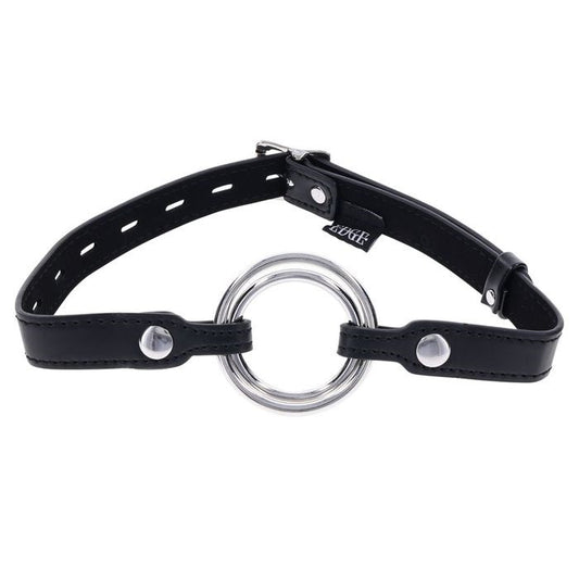 Sportsheets EDGE Interchangeable BDSM Play Mouth Gag Ring Black - Bondage Gags and Bits