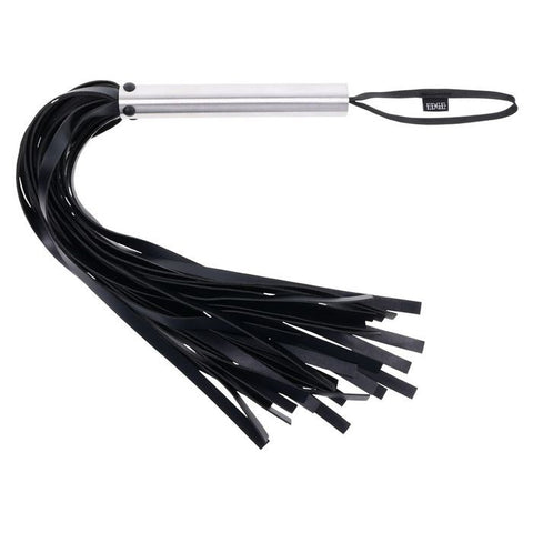 Sportsheets EDGE Bondage Flogger Whip with Metal Handle Black - Whips And Crops