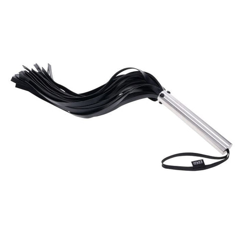 Sportsheets EDGE Bondage Flogger Whip with Metal Handle Black - Whips And Crops