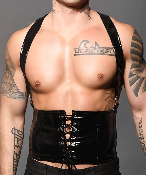Andrew Christian Mens Corset Harness Black - His Fetish