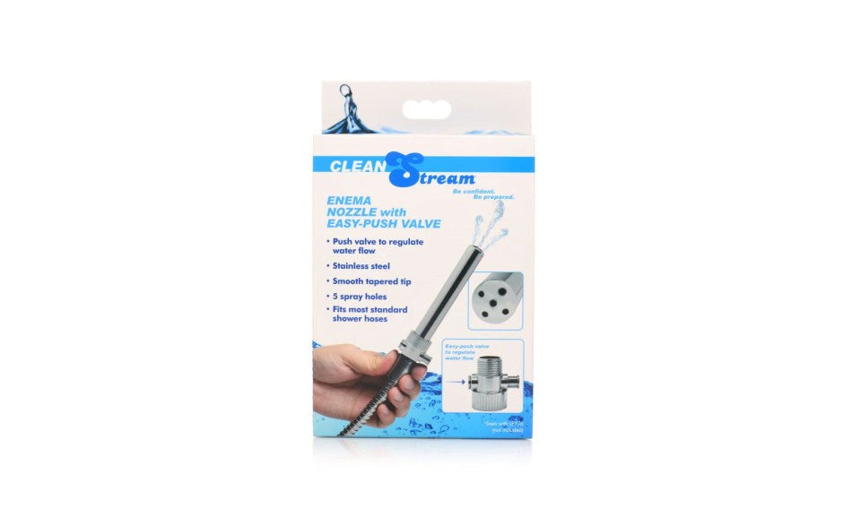 CleanStream Enema Nozzle With Push Valve - - Enemas and Douches