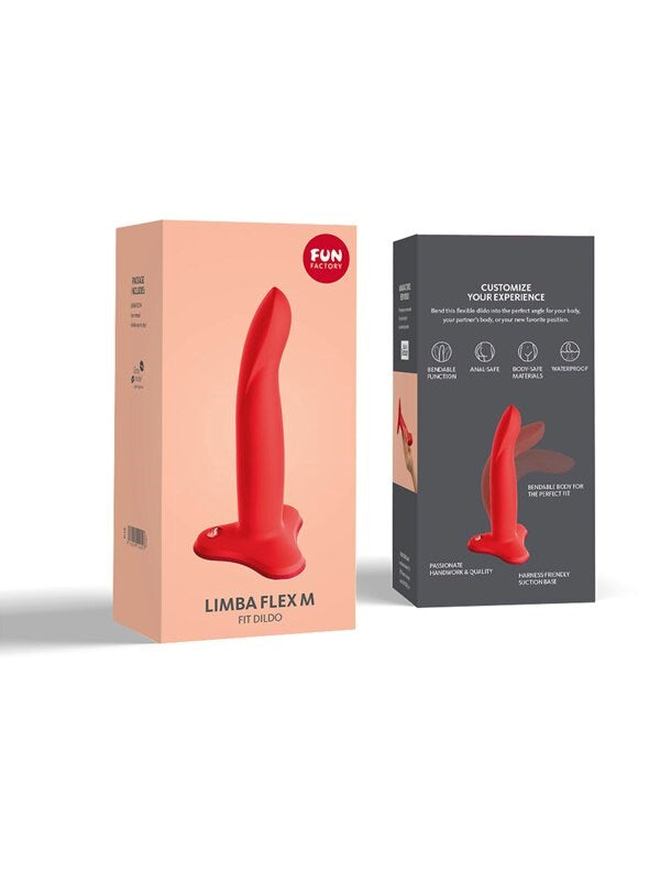 Fun Factory Limba Flex M Fit Non Vibrating Dildo Flashy Coral - Anal Dildos