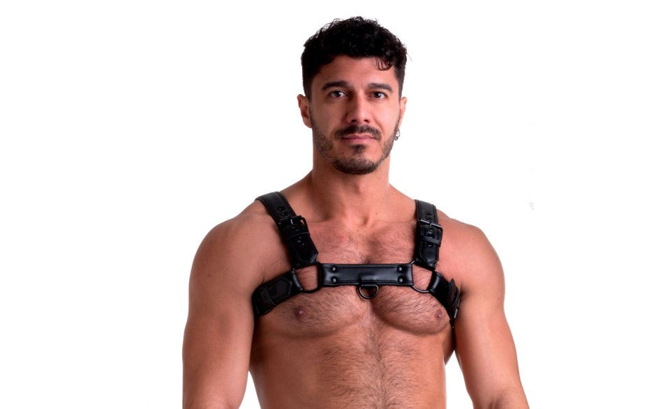 Sport Fucker Vegan Bulldog BDSM Play Harness Black - - Cuffs And Restraints
