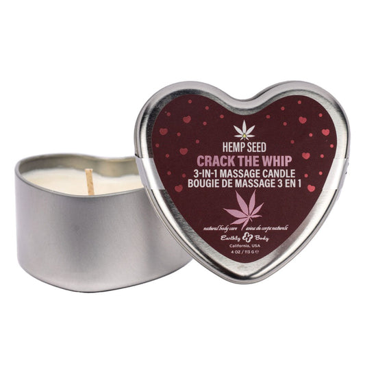 Earthly Body Hemp Seed 3 in 1 Massage Heart Candle 113g - Sex Pheromones and Perfumes