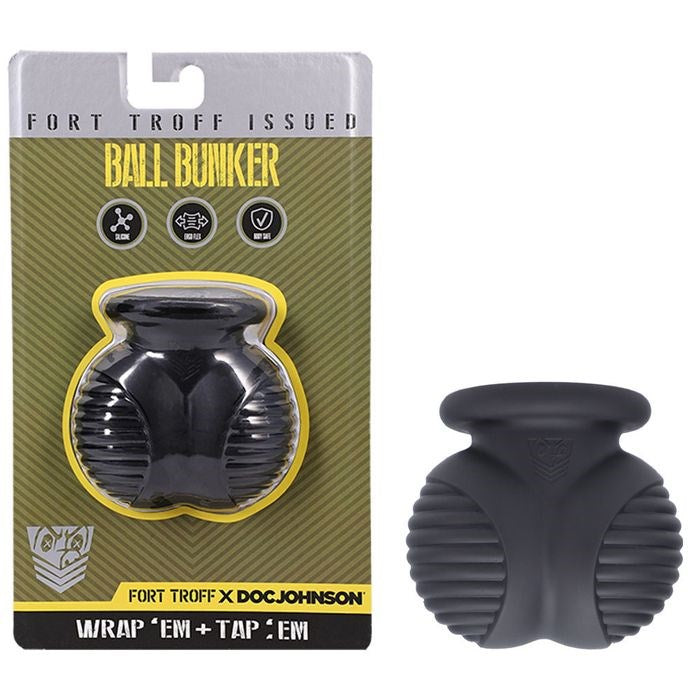 Doc Johnson Fort Troff Ball Bunker Ball Stretcher Black - Ball Stretchers and Crushers