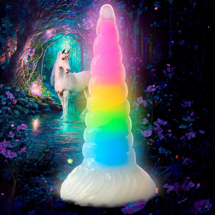 XR Brands Creature Cocks Uni-Glow Unicorn Fantasy Dildo - - Non-Realistic Dildos