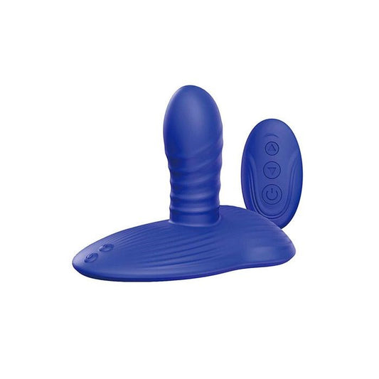 Adam & Eve MIDNIGHT RIDER Vibrating Thrusting Grinder Blue - Remote Control Vibrators