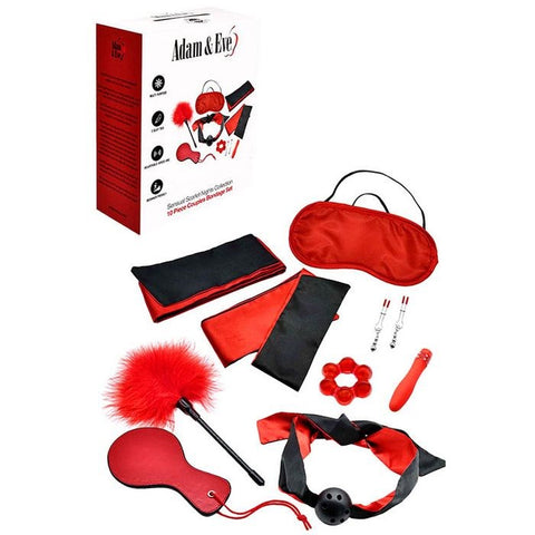 Adam & Eve SENSUAL SCARLET NIGHTS Bondage Kit Black/Red - Bondage Kits