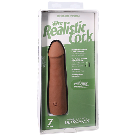 Vac-U-Lock 7 Inch Realistic Dildo With Removable Suction Cup - Realistic Dildos