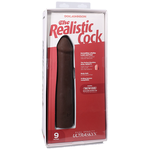 Vac-U-Lock 9 Inch Realistic Dong With Removable Suction Cup - Realistic Dildos