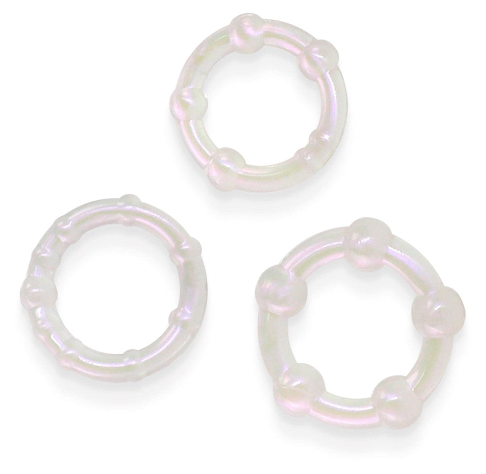 NS Novelties Fantasia Intensity Stretchy Cock Rings Pearl - - Cock Ring Sets