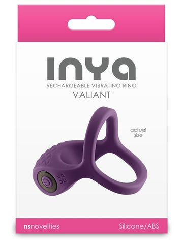 NS Novelties INYA Valiant Vibrating Cock Ring Berry - Vibrating Cock Rings