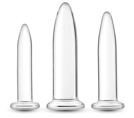 NS Novelties Crystal 3 Piece Anal Trainer Kit Clear - Butt Plugs