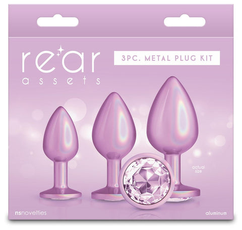 NS Novelties Rear Assets Anal Trainer Kit Iridescent Pink - Butt Plugs