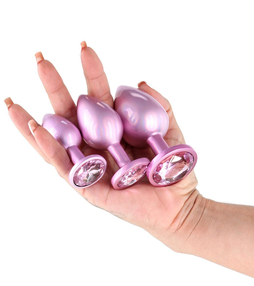 NS Novelties Rear Assets Anal Trainer Kit Iridescent Pink - - Butt Plugs