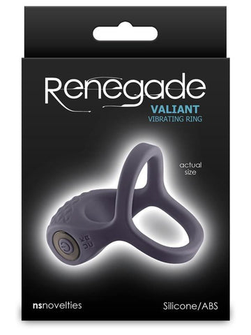 Renegade Valiant Rechargeable Mens Cock Ring Gray - Vibrating Cock Rings