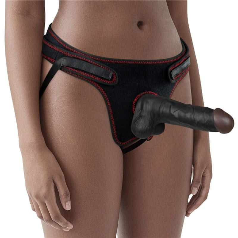 Lovetoy 7.5 Inches Easy Strap On Dildo Set Black - - Strap On Sextoys