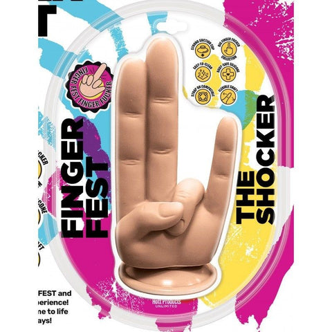 Hott Products Finger Fest The Shocker Realistic Dildo Flesh - Realistic Dildos