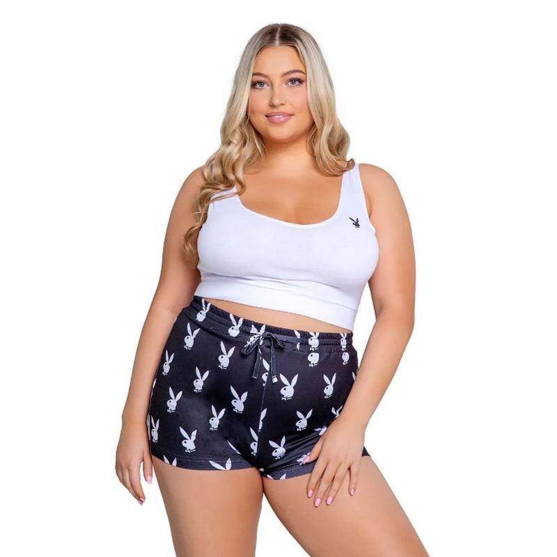 Playboy Slumber Bunny 2 Piece Sexy Lingerie Set Black - - Bras and Bra Sets