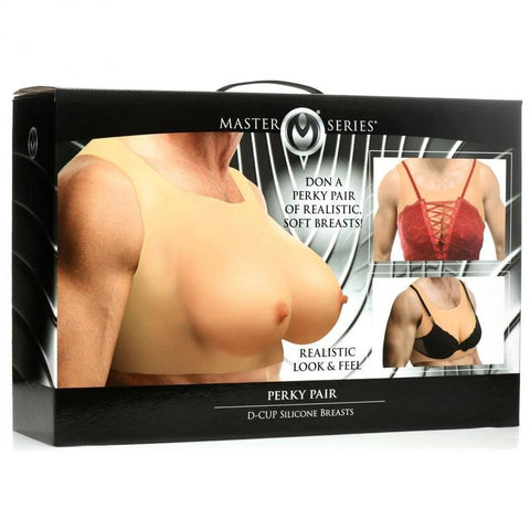 Master Series Perky Pair D Cup Silicone Breasts - Breast and Nipple Toys