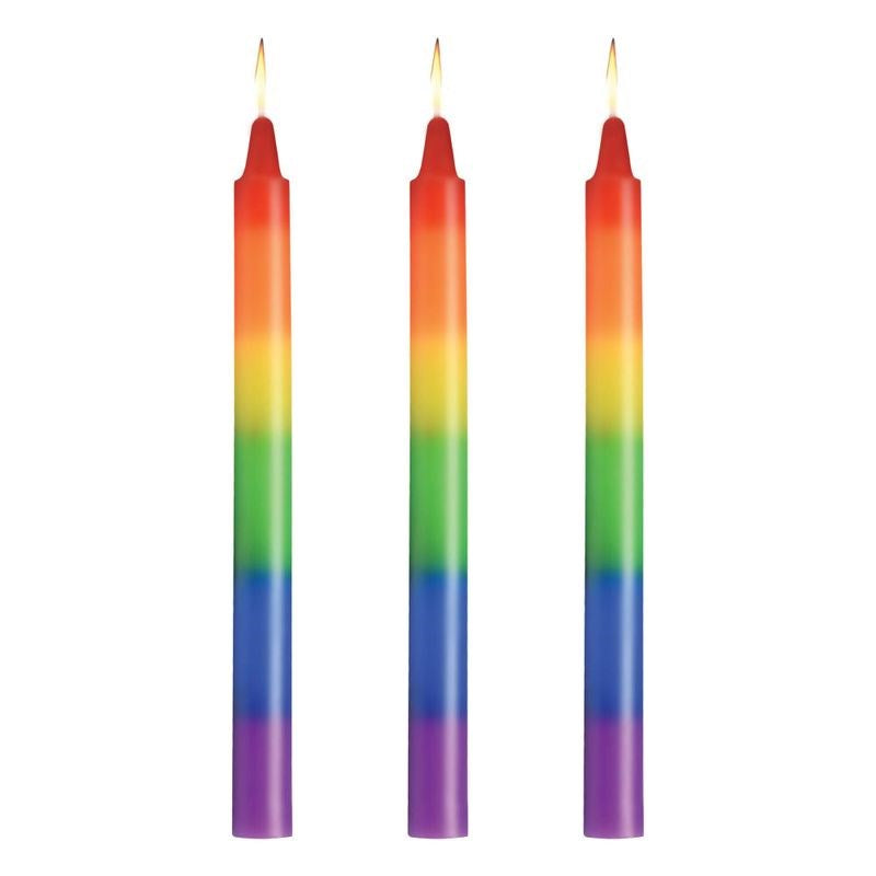 Master Series Pride Candles 3 Piece Rainbow Drip Candle - - Sex Pheromones and Perfumes