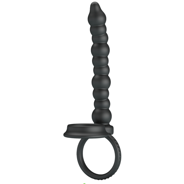 Pretty Love Dillion Anal Beads With Cock Ring Black - Anal Beads and Balls