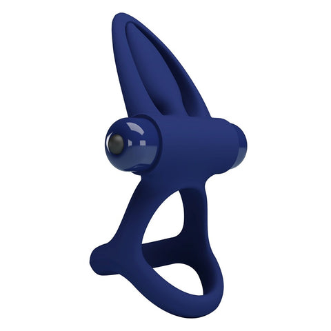 Pretty Love Mat 10 Functions Vibrating Cock Ring Navy Blue - Vibrating Cock Rings