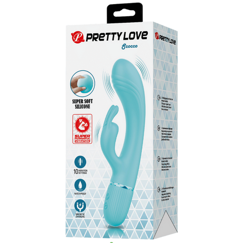 Pretty Love Scocco Dual Motor Silicone Rabbit Massager - Rabbit Vibrators