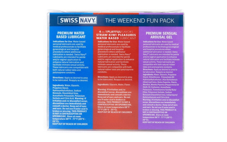 Swiss Navy Weekend Fun Pack Anal Silicone Lubricant - - Silicone Based Lubes