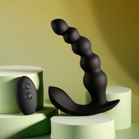 Evolved BEAD ME UP Remote Control Vibrating Anal Beads Black - Anal Beads and Balls
