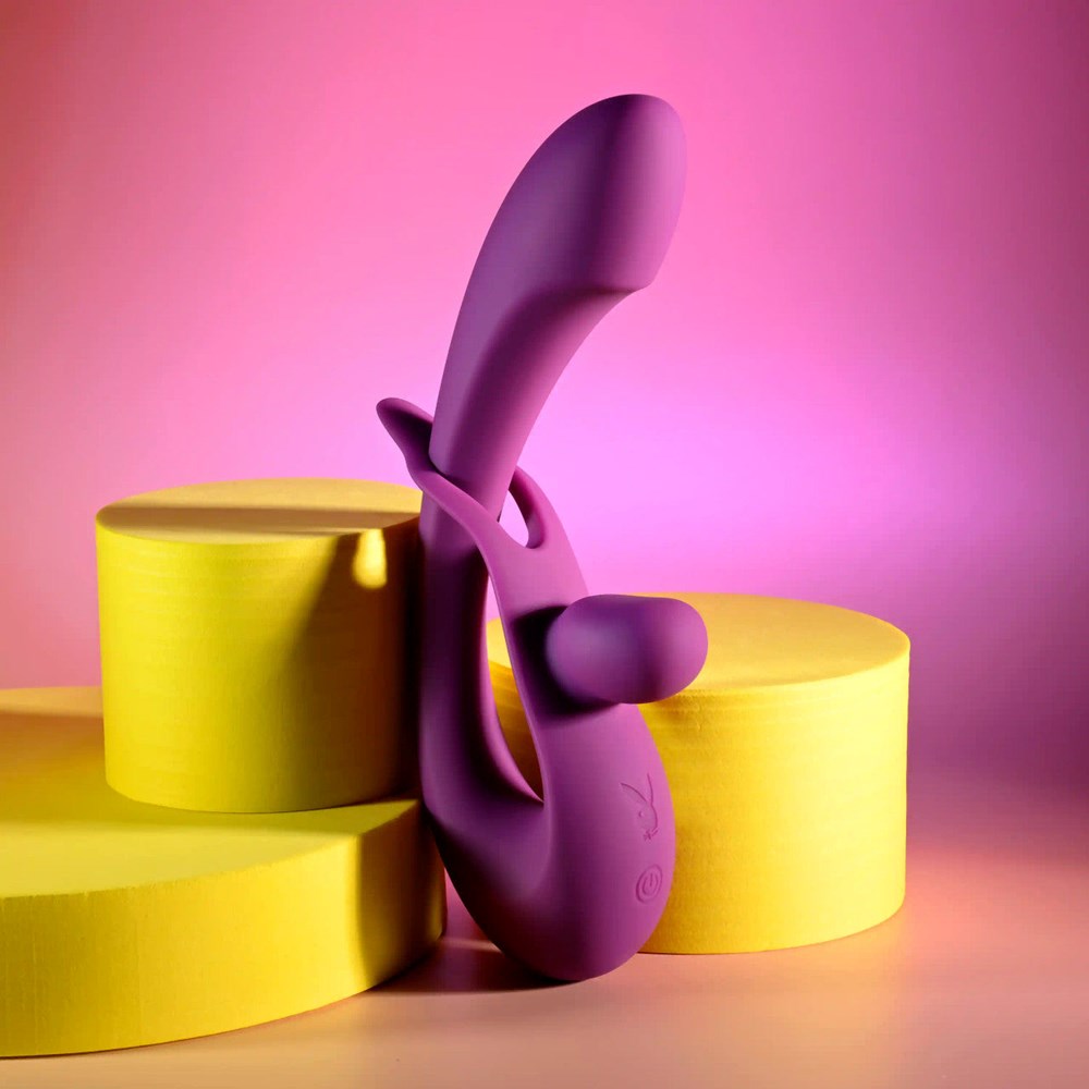 Playboy Pleasure CHA CHA SLIDE Rabbit Vibrator Purple - - Rabbit Vibrators