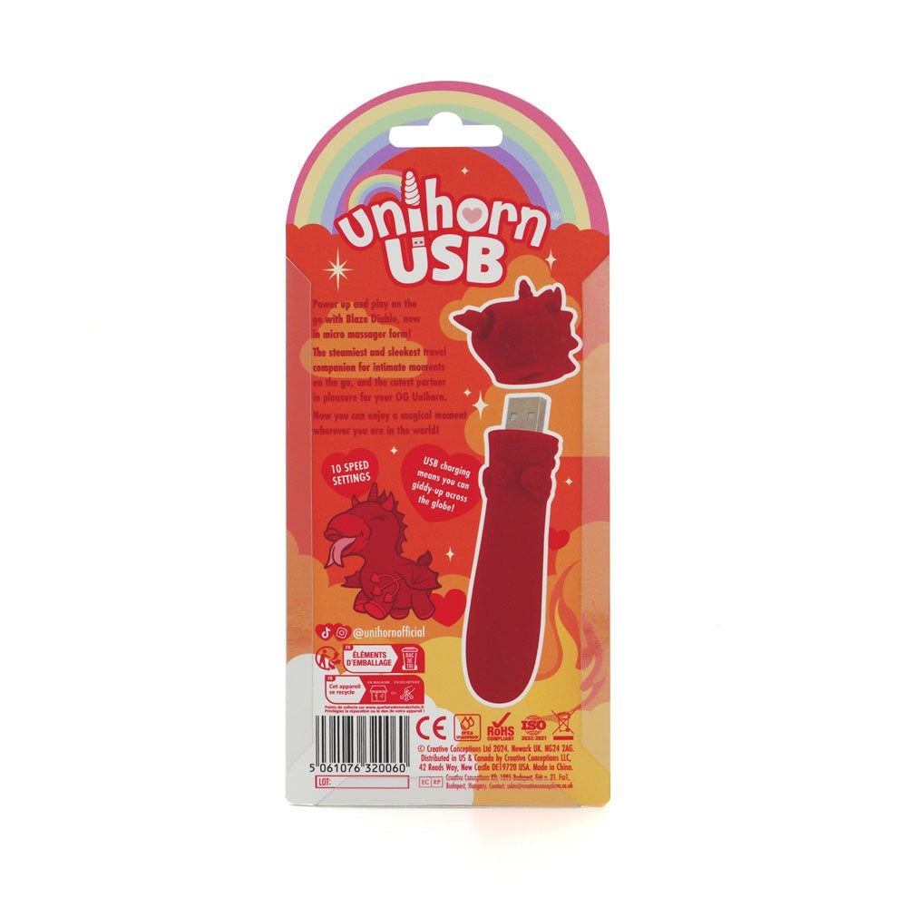 Unihorn Blaze Diablo Bullet Vibe Red - - Bullet Vibrators
