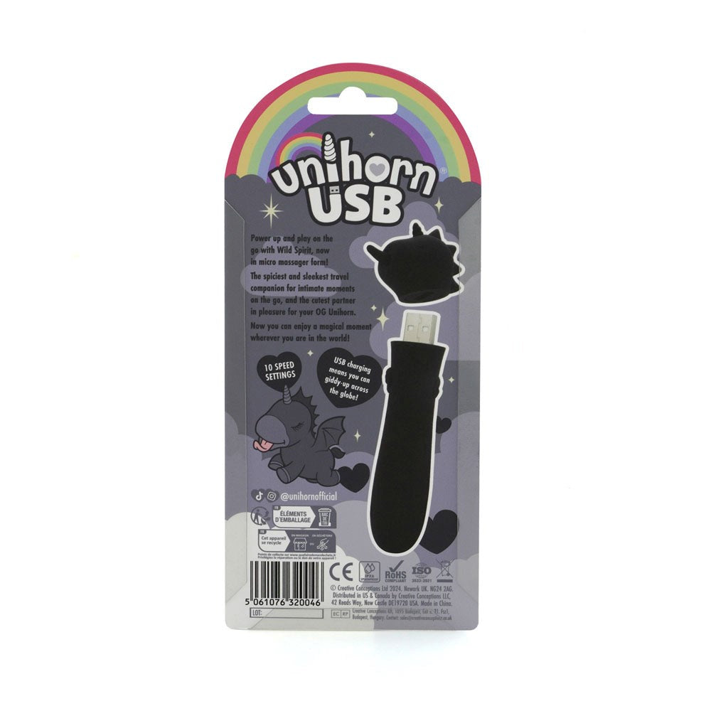 Unihorn Wild Spirit Bullet Vibe Black - - Bullet Vibrators