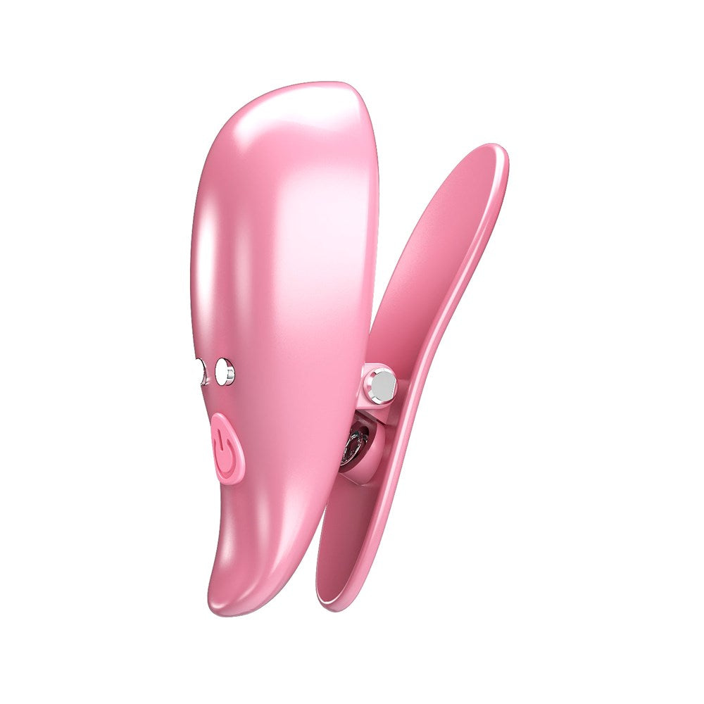 Pretty Love Leaf Vibrating Nipple Clamps Pink - Nipple and Clit Clamps